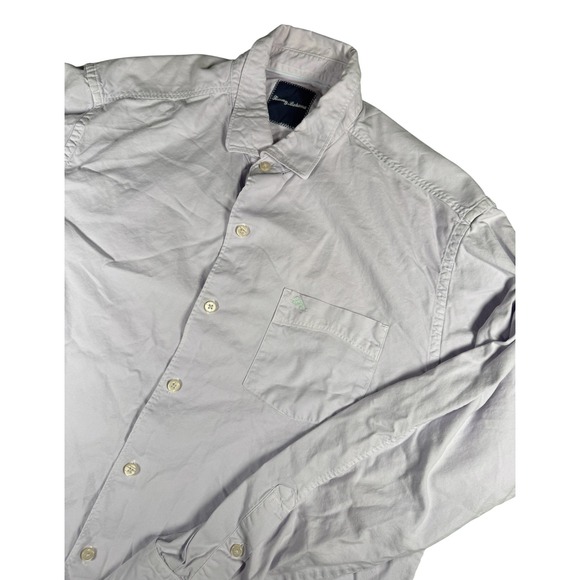 Tommy Bahama Button Down Shirt Mens Large Purple Cotton Silk Casual Top - Picture 1 of 7
